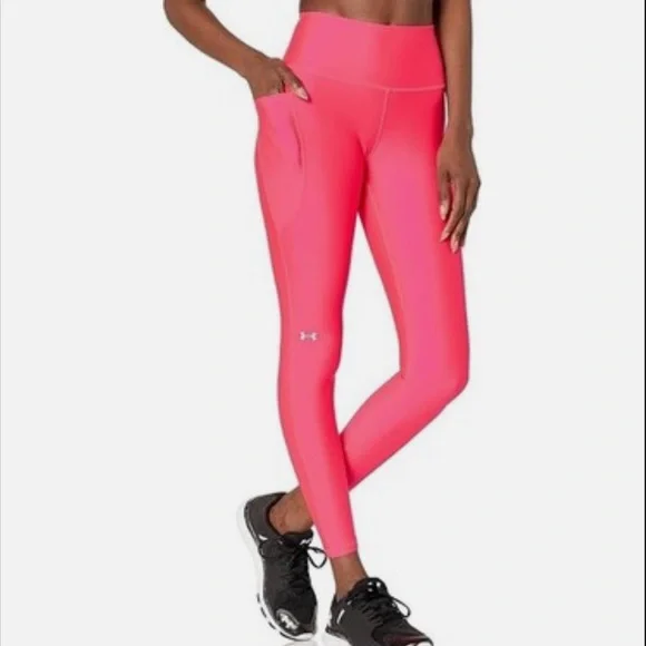 Under Armour Women's Vibrant Pink Leggings NWT Compression High Rise Ankle XS - Picture 3 of 5